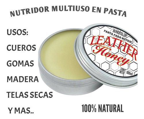 Cera Pura Cueros X 100ml + Aplicador 100% Natural