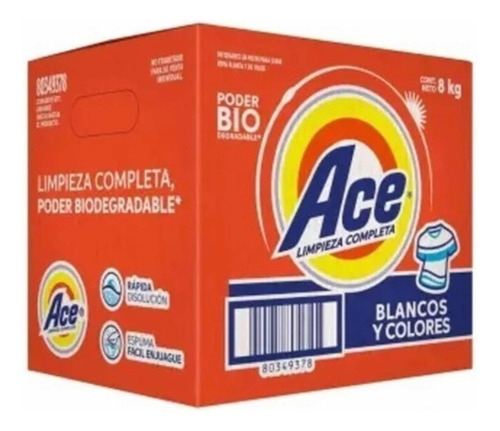 Detergente Jabón Polvo Ace Blancos Y Colores **envío Gratis*