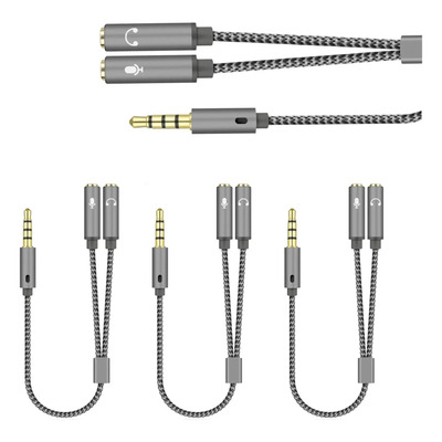 3pzs Divisor Auxiliar De Audio Y Micrófono A Doble Jack 3.5m | Meses sin interés
