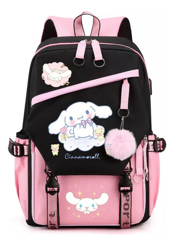 Mochila Escolar Kuromi Melody De Gran Capacidad Para Rodear