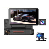 Dash Cam De Tres Lentes Con Pantalla Ips De 4 Pulgadas, 1080