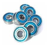 8 Rolamentos Para Skate Spinner Cnc 608 Abec 7 Azul Speed