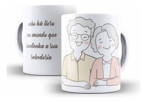 Caneca Cerâmica Dia Idoso Presente Especial Vó Vô Legal 5718