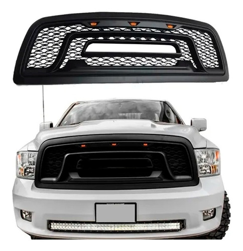 Parrilla Dodge Ram 1500 Negro Luz Led Ambar 2009-2012