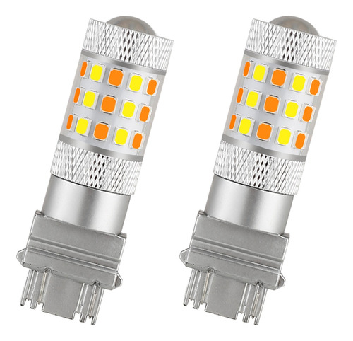 2 Focos Led T25 3157 3057 Cuarto Stop Bicolor Blanco Ámbar