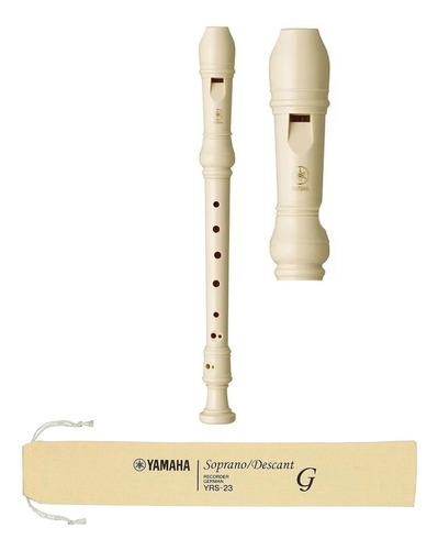 Flauta Yamaha Doce Germânica Soprano Yrs-23g Com Capa