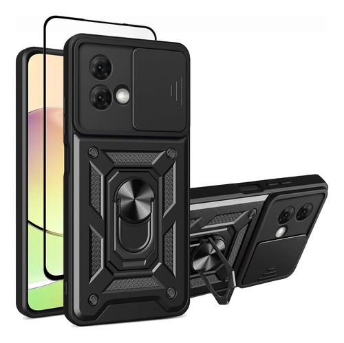 Funda Para Motorola Anillo Uso Rudo Protector Case + Mica 9h