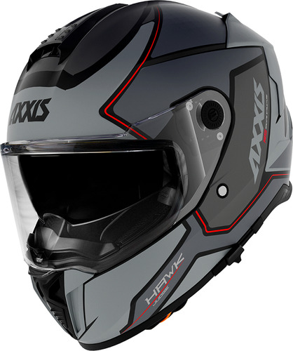 Casco Moto Axxis Hawk Judge B2 Gris Mate Doble Visor