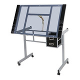 Mesa D Dibujo Vidrio Templado Zeny Glass Top Adjustable