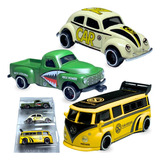 Kit 3 Carrinhos De Ferro Colecionável Brinquedo Presente Top