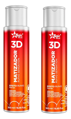 Kit Com 2 Magic Color Matizador 3d Sensation 300ml Ruivo 