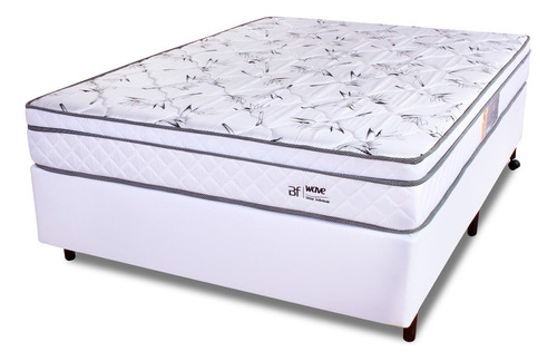 Cama Box Viúva Colchão Molas Ensacadas Com Pillow E Box Courvin Branco 128x188x55cm - Bf Colchões