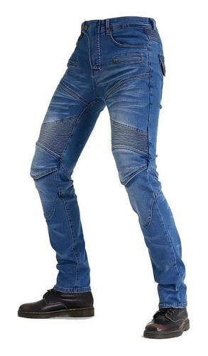 Pantalon Motociclista Con Protecciones Ub004blue