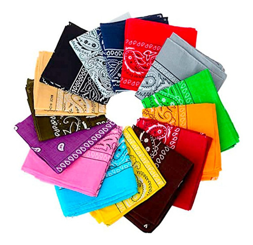  Bandanas Pañuelos 100% Algodon Mujer Hombre Varios Colores