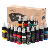 Tinta Para Tatuaje Colores Kit 14 Unidades Practica Y Piel 