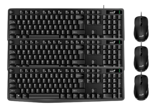 Kit Teclado Y Mouse Genius Pack X 3 Unidades Km170 Para Pc