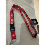 Lanyard Portagafete Y Llaves Nfl San Francisco 49ers Rojo Do