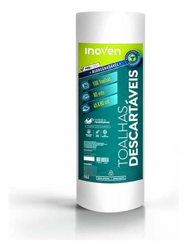 Toalhas Biodegradáveis Inoven Pet | 4 Rolos C/ 100un 45x80cm