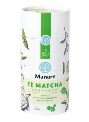 Té Matcha Manare Orgánico Premium Antioxidante Sin Azúcar