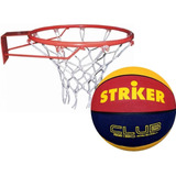 Aro De Basquet Nº5 + Pelota De Basket Striker Nº5 Tricolor
