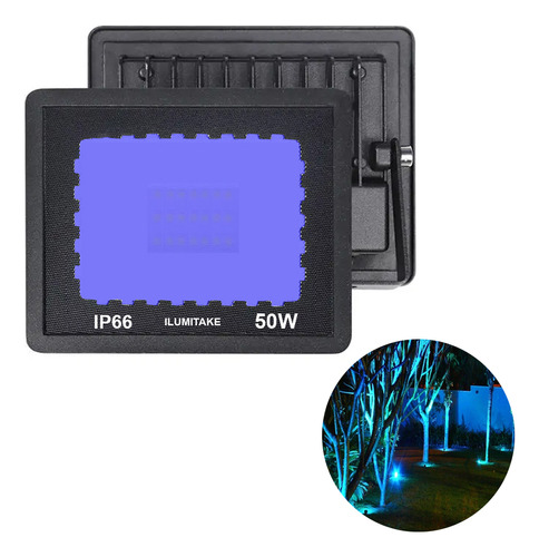 Refletor Led 50w Ip66 Luz Azul Mini Holofote Chip Smd Forte
