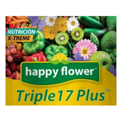 Fertilizante Triple 17 Happy Flower 500g NPK 17-17-17 Hortalizas Frutales | Meses sin interés