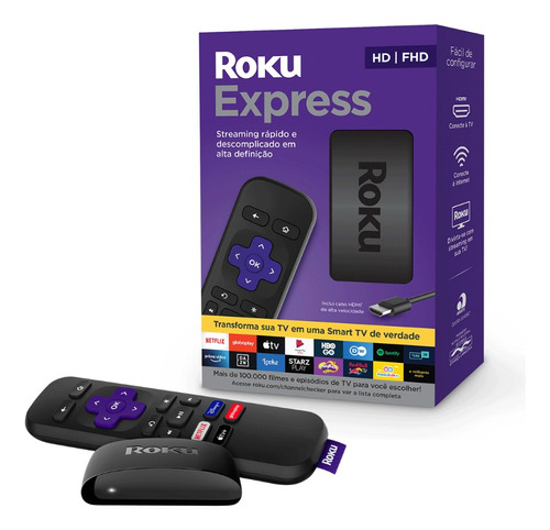 Roku Express Conversor Smart Tv Box Full Hd Streaming Player