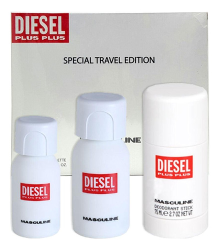 Set Diesel Plus Plus Special Travel Ed Masculine 75ml Edt