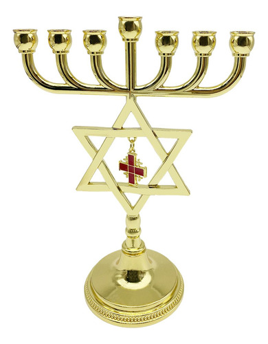 Portavelas Hanukkah Menorah Con Decoraciones De Estrellas