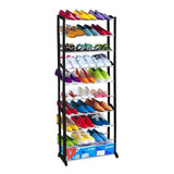 Zapatera Rack Practico 10 Niveles Negra 30 Pares Organizador Color Negro