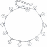 Pulsera De Plata 925 Corazón Dama Mujer Elegante Amor