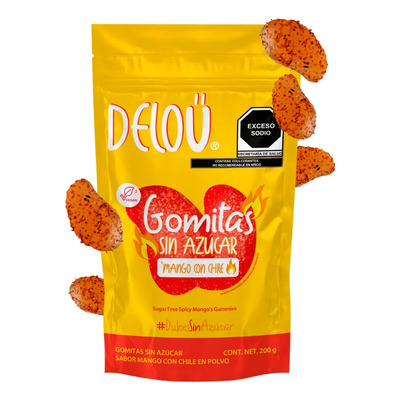 Manguitos Enchilados Deloü Gomitas Sin Azucar Keto 200gr | Meses sin interés