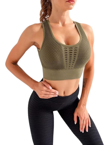 Top Deportivo Importado - Verde Ideal Para Training - Gym