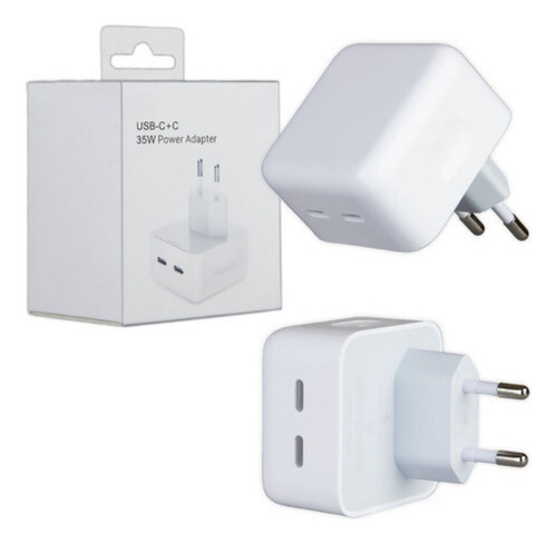 Fonte Carregador Duplo Usb-c 35w Para iPhone 11 12 13 14 15