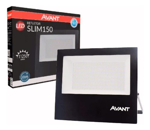 Refletor De Led Preto Slim 150 W Bivolt