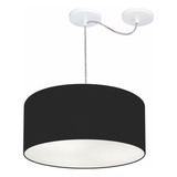 Lustre C/ Desvio De Centro Md-4151 Cupula 50x25cm Preto