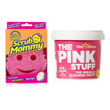 Kit Limpieza Esponja Scrub Mommy + Pasta Pink Stuff Xchws C