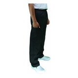 Pantalón Cargo De Resorte Completo Multiusos Unisex Negro