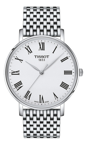 Reloj Hombre Tissot T143.410.11.033.00 Everytime Color De La Correa Plateado Color Del Bisel Plateado Color Del Fondo Blanco