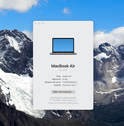 Apple Macbook Air 13 M1 8gb 256gb Spacegray (usada Con Caja)
