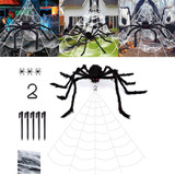 Decoraciones Halloween Araña Gigante Con Telaraña Y Extras