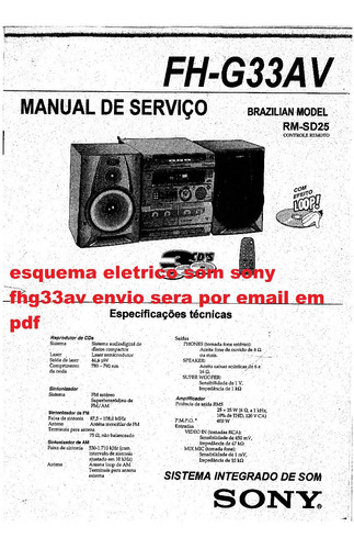 Esquema Radio Sony Fhg33av Fh G33av Fhg33 Fh G33  Via Email