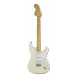 Guitarra Eléctrica Fender Artist Jimi Hendrix Stratocaster De Aliso Olympic White Uretano Brillante Con Diapasón De Arce