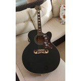 Guitarra Acústica EpiPhone Ej-200sce Para Diestros Black