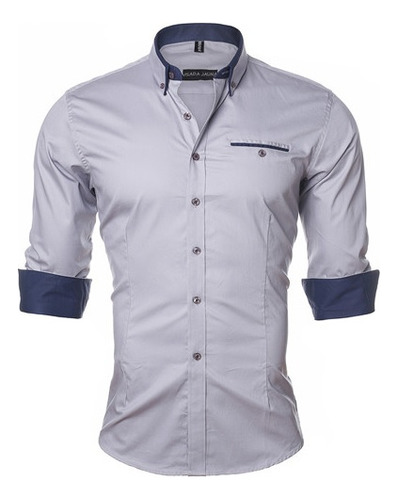 Camisa Social Slim Meia Manga Estilo Asiático Lançamento