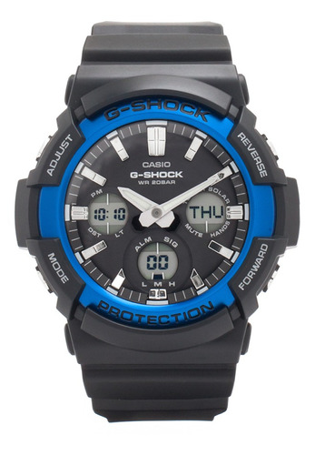 Reloj G-shock Gas-100b-1a2dr Hombre Análogo-digital 100% O. Color De La Correa Negro Color Del Fondo Negro Y Azul