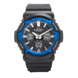 Reloj G-shock Gas-100b-1a2dr Hombre Análogo-digital 100% O. Color De La Correa Negro Color Del Fondo Negro Y Azul