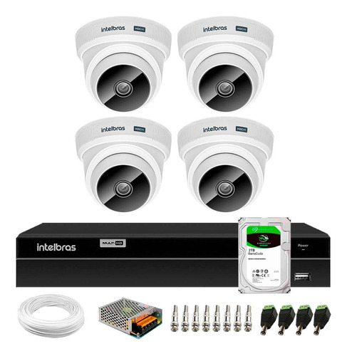 Kit 4 Câmeras Segurança Vhc 1120 D 1mp 720p Dvr 1204 2tb Bc