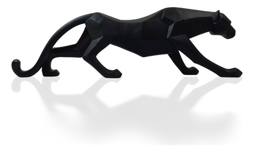 Leopardo Estátua Pantera Jaguar Decorativa Luxo Resina 39cm