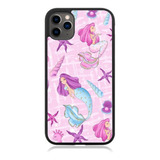 Funda Protector Para iPhone Sirenas Collage Rosa Cute